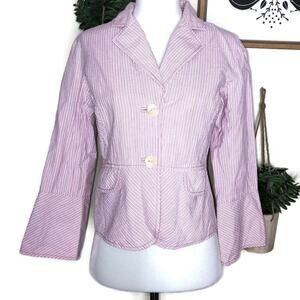 Elevenses Pink White Pinstriped Blazer Size 4